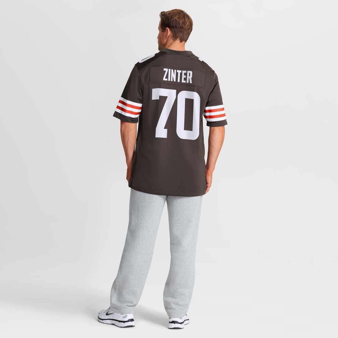 Cleveland Browns Zak Zinter Nike Brown Team Game Jersey