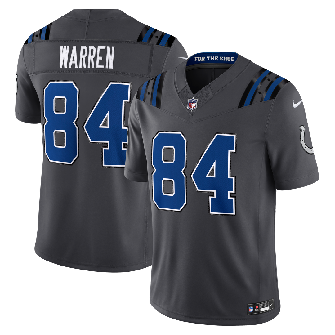 Indianapolis Colts Tyler Warren Nike Anthracite 2026 Rivalries Collection Stitched Limited Jersey