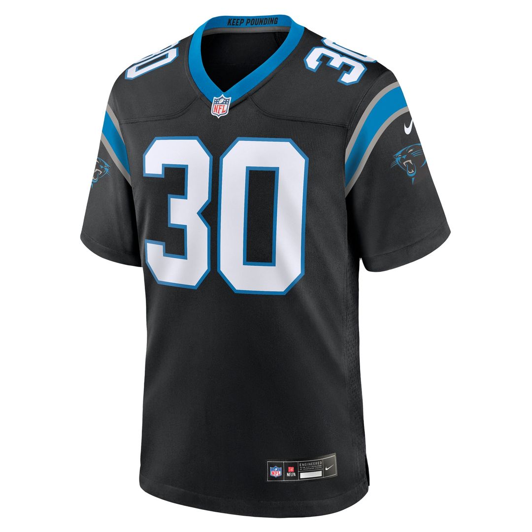 Carolina Panthers Chuba Hubbard Nike Black Team Game Jersey