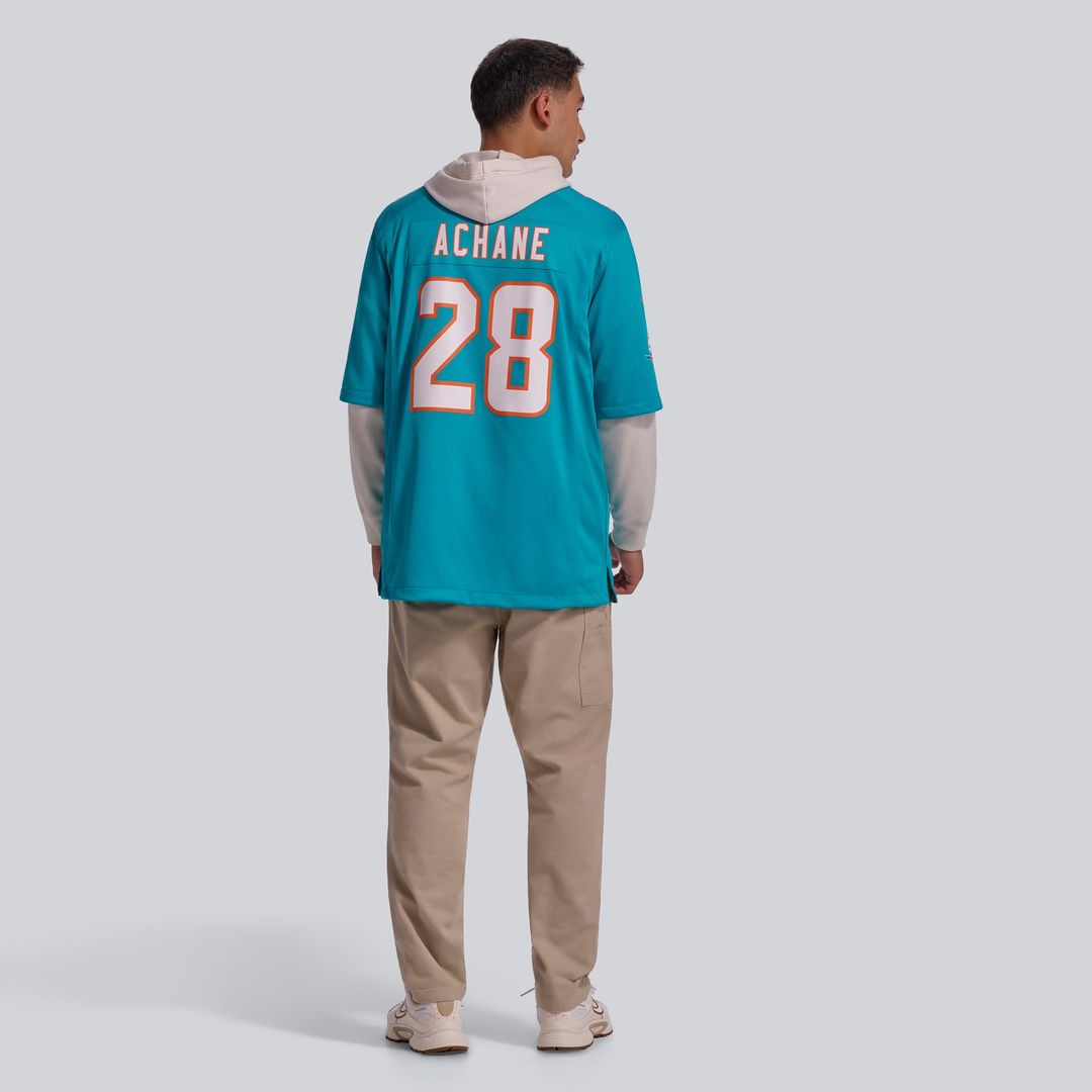 Miami Dolphins De'Von Achane Nike Aqua Player Game Jersey
