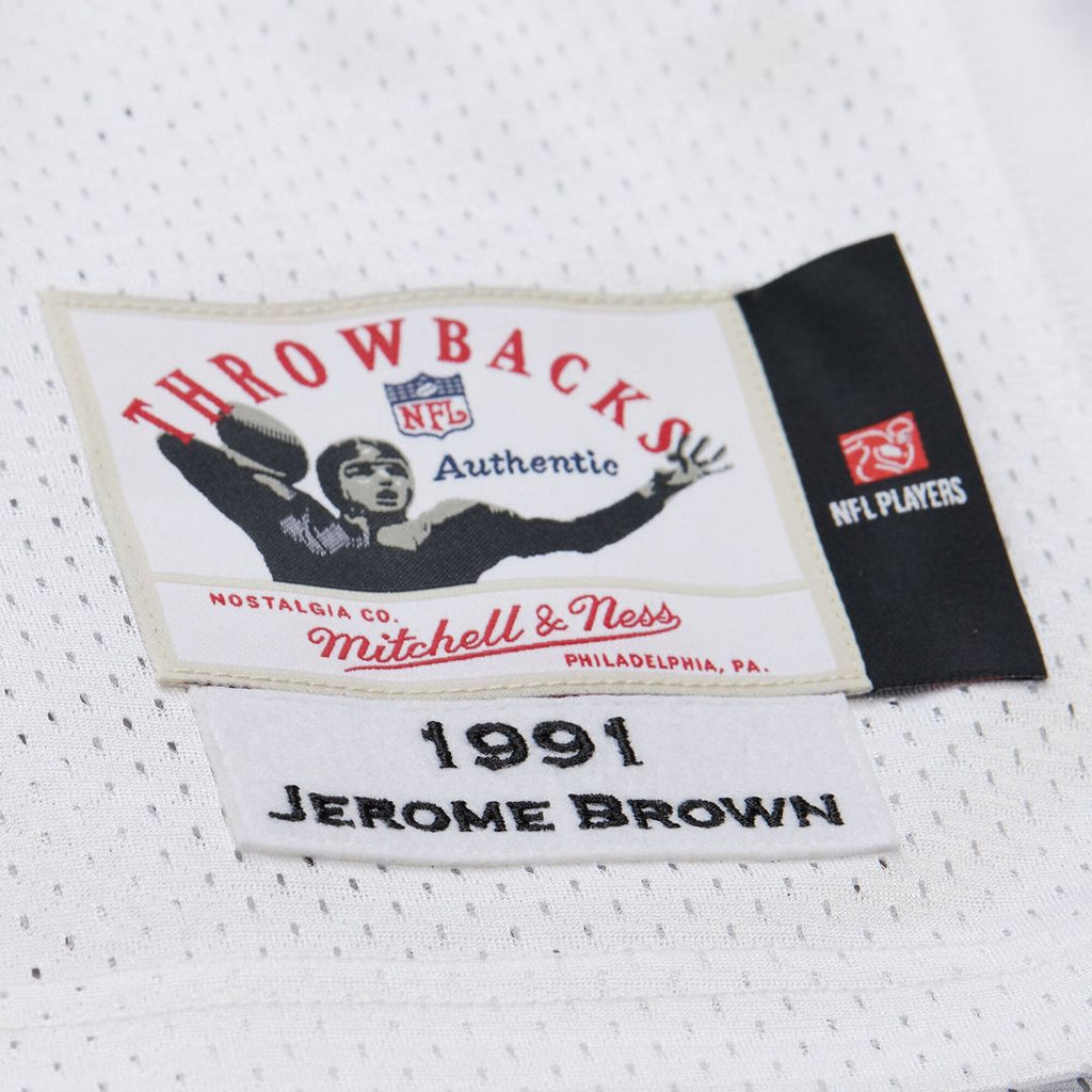 Philadelphia Eagles Jerome Brown Mitchell & Ness White 1991 Authentic Throwback Retired Player Jersey