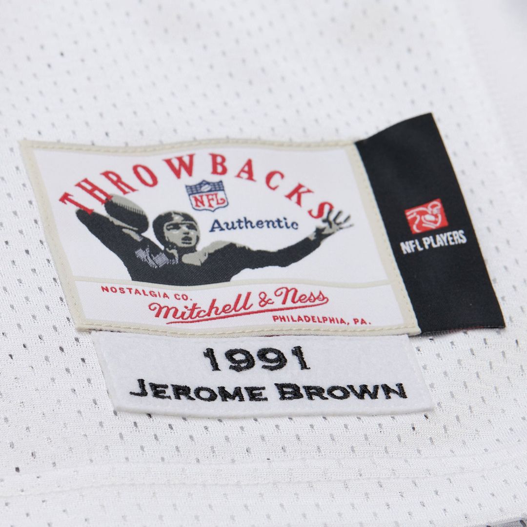 Philadelphia Eagles Jerome Brown Mitchell & Ness White 1991 Authentic Throwback Retired Player Jersey