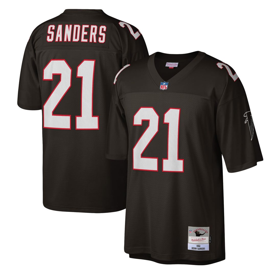 Atlanta Falcons Deion Sanders Mitchell & Ness White Legacy Replica Jersey