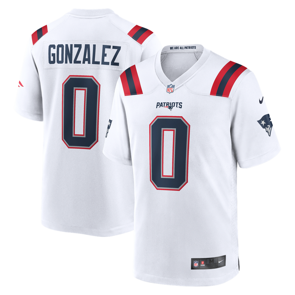 New England Patriots Christian Gonzalez Nike White Game Jersey
