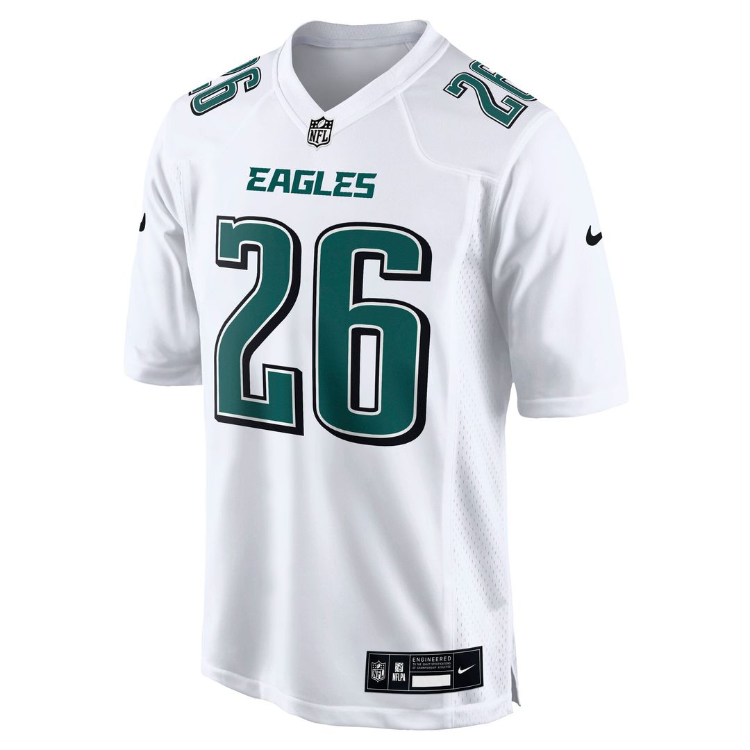 Philadelphia Eagles Saquon Barkley Nike Tundra White Fashion Game Jersey