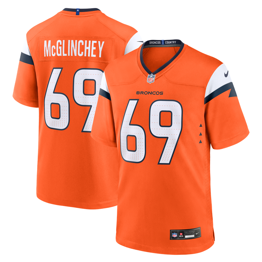 Denver Broncos Mike McGlinchey Nike Orange Team Game Jersey