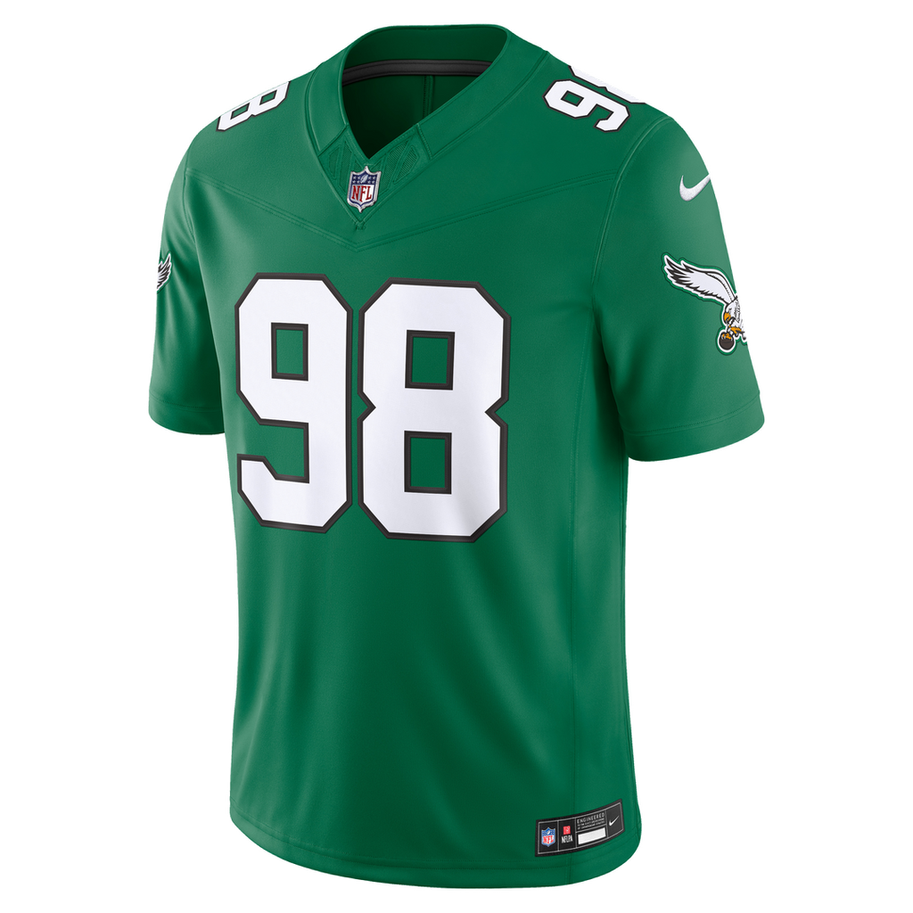 Philadelphia Eagles Jalen Carter Nike Midnight Green Team Vapor F.U.S.E. Stitched Limited Jersey