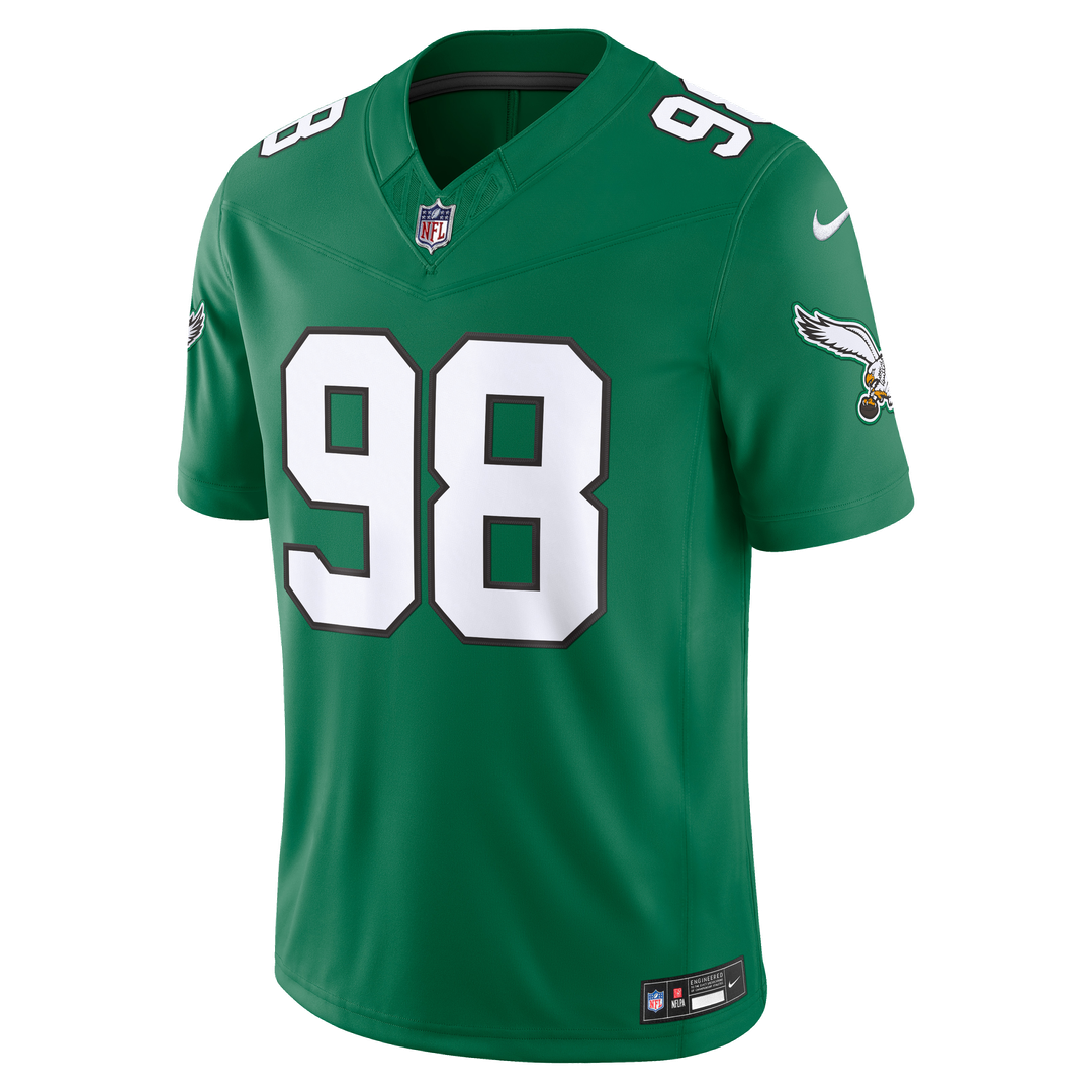 Philadelphia Eagles Jalen Carter Nike Midnight Green Team Vapor F.U.S.E. Stitched Limited Jersey