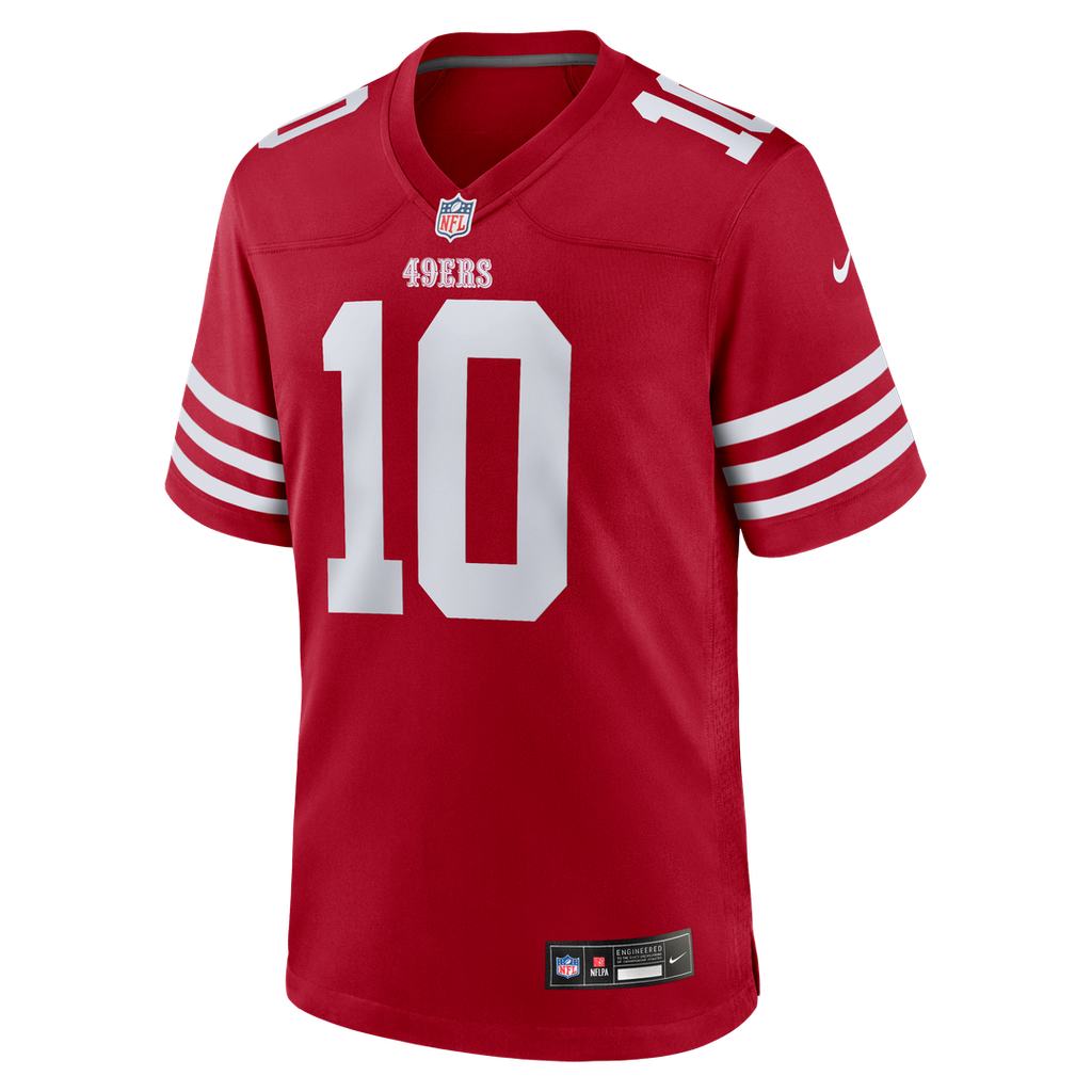 San Francisco 49ers Mac Jones Nike Scarlet Team Game Jersey