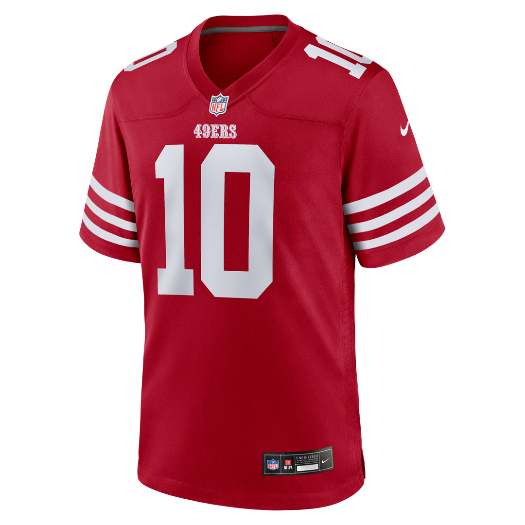 San Francisco 49ers Mac Jones Nike Scarlet Team Game Jersey