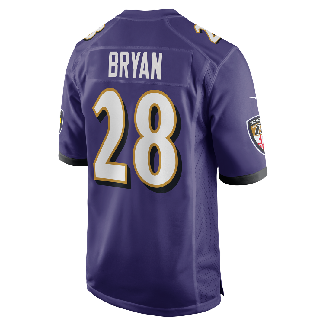 Baltimore Ravens Taven Bryan Nike Purple Team Game Jersey