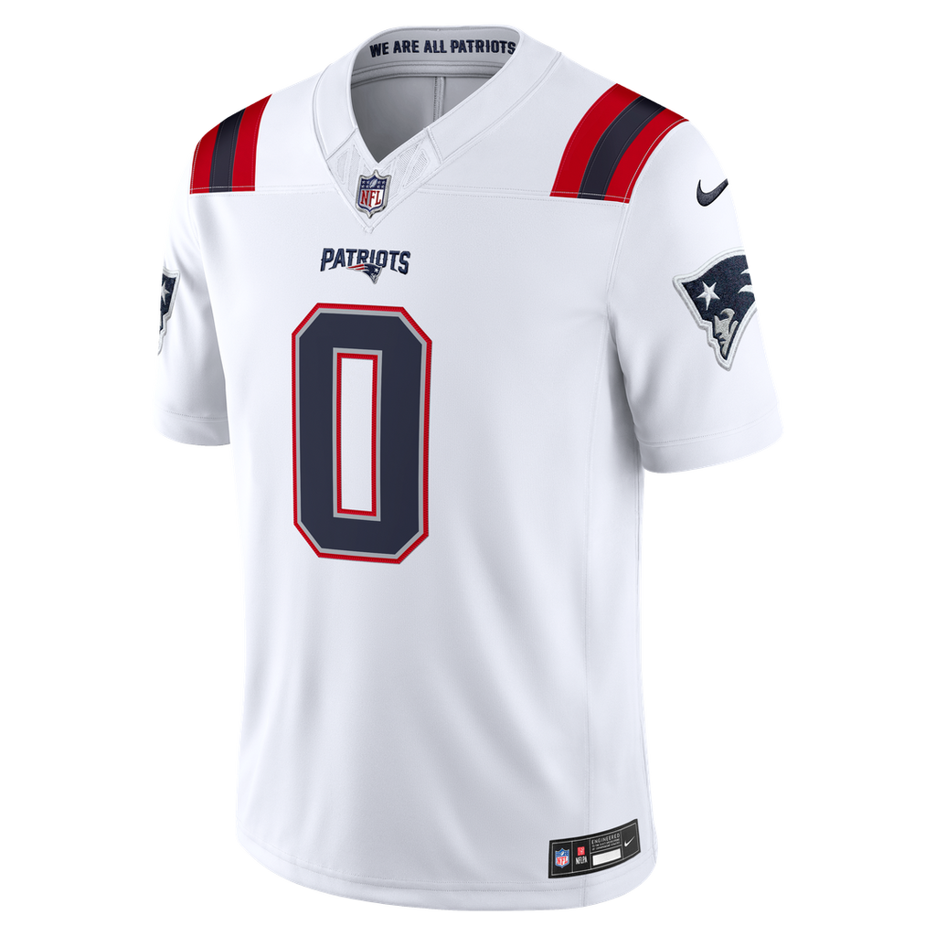 New England Patriots Christian Gonzalez Nike White Vapor F.U.S.E. Stitched Limited Jersey