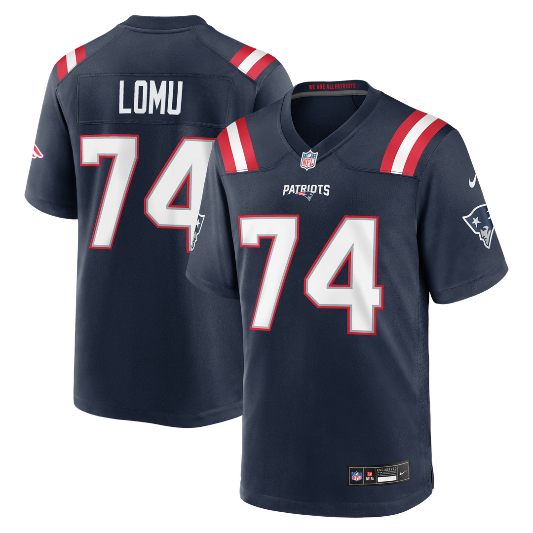 New England Patriots Caleb Lomu Nike Navy Team Game Jersey