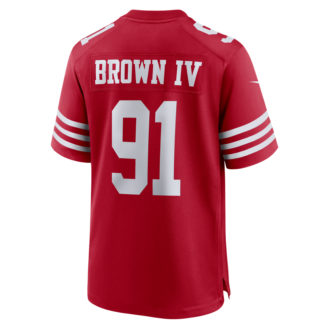San Francisco 49ers Earnest Brown IV Nike Scarlet Team Game Jersey