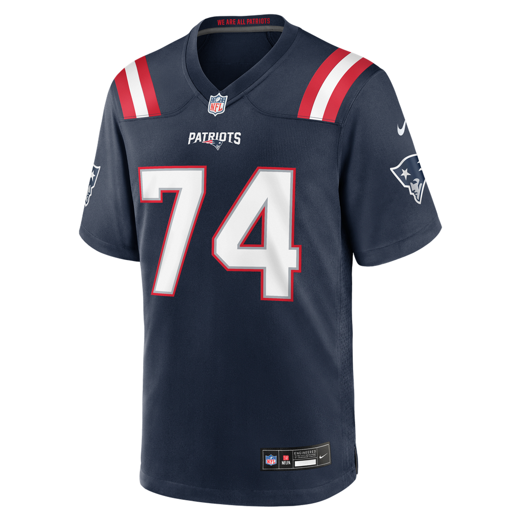 New England Patriots Caleb Lomu Nike Navy Team Game Jersey