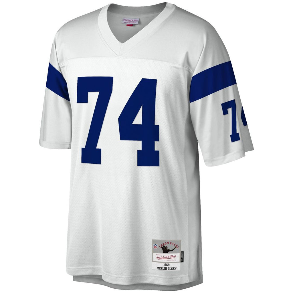 Los Angeles Rams Merlin Olsen Mitchell & Ness White Legacy Replica Jersey
