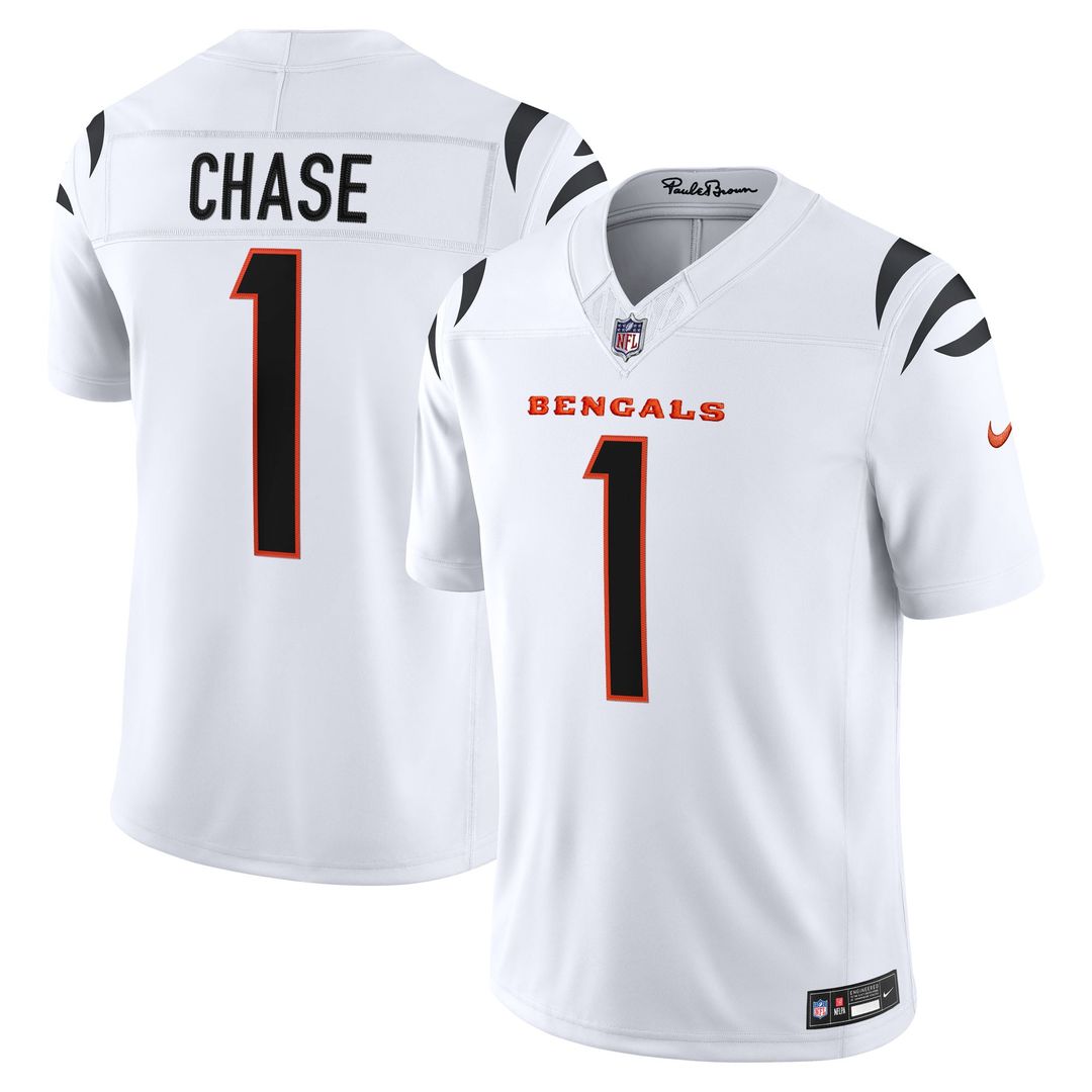 Cincinnati Bengals Ja'Marr Chase Nike White Vapor F.U.S.E. Stitched Limited Jersey