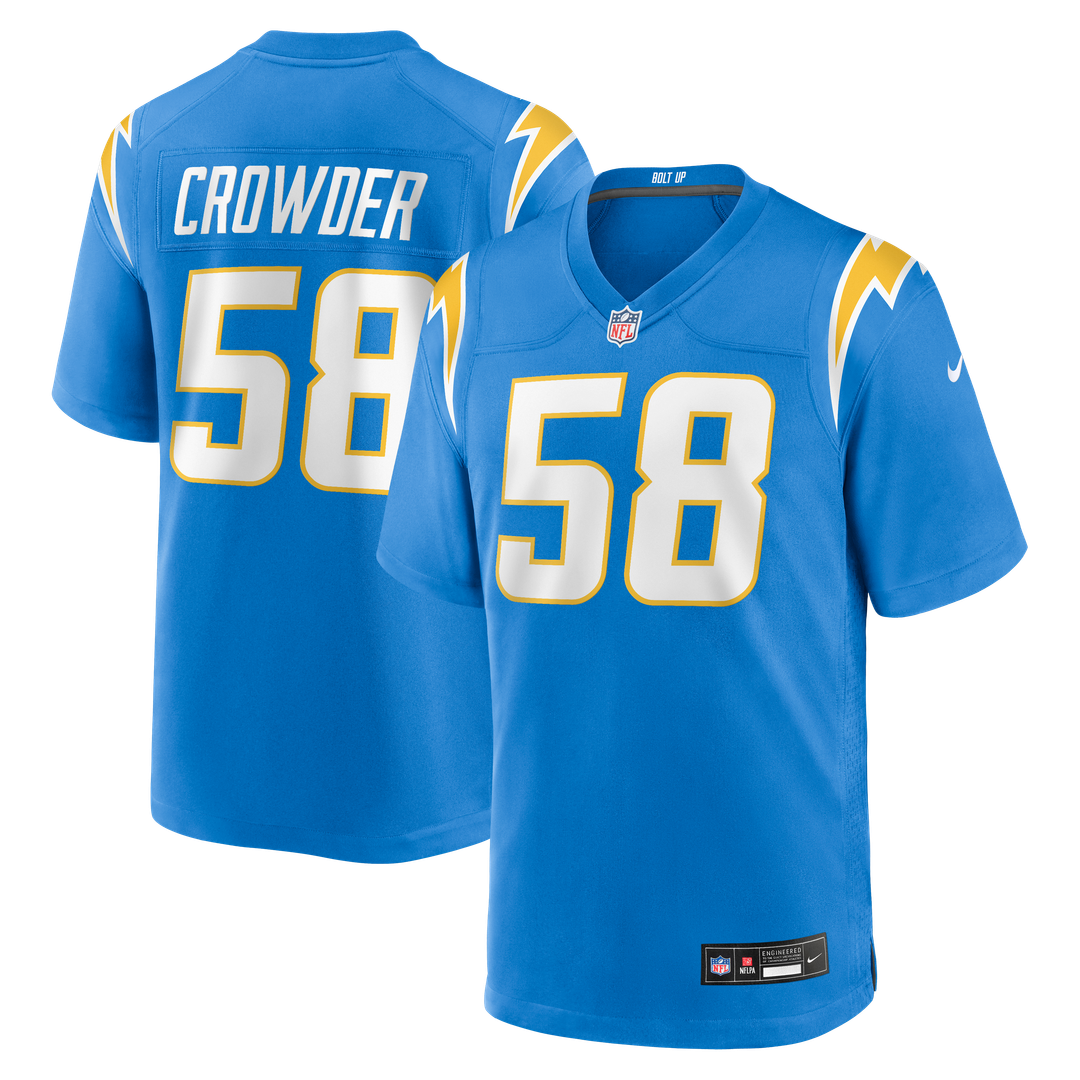 Los Angeles Chargers Tae Crowder Nike Powder Blue Team Game Jersey