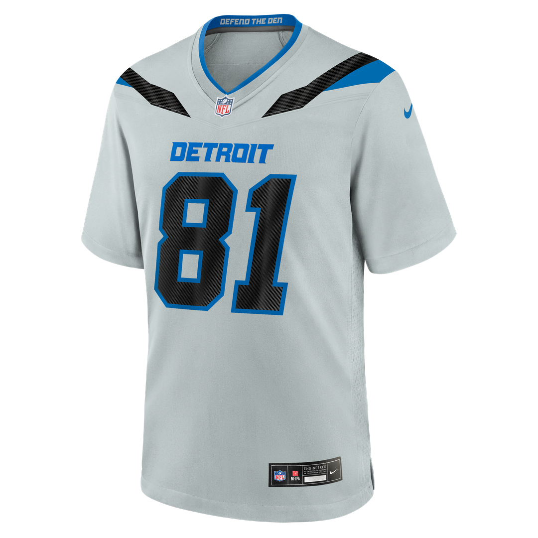 Detroit Lions Calvin Johnson Nike Silver 2026 Rivalries Collection Game Jersey