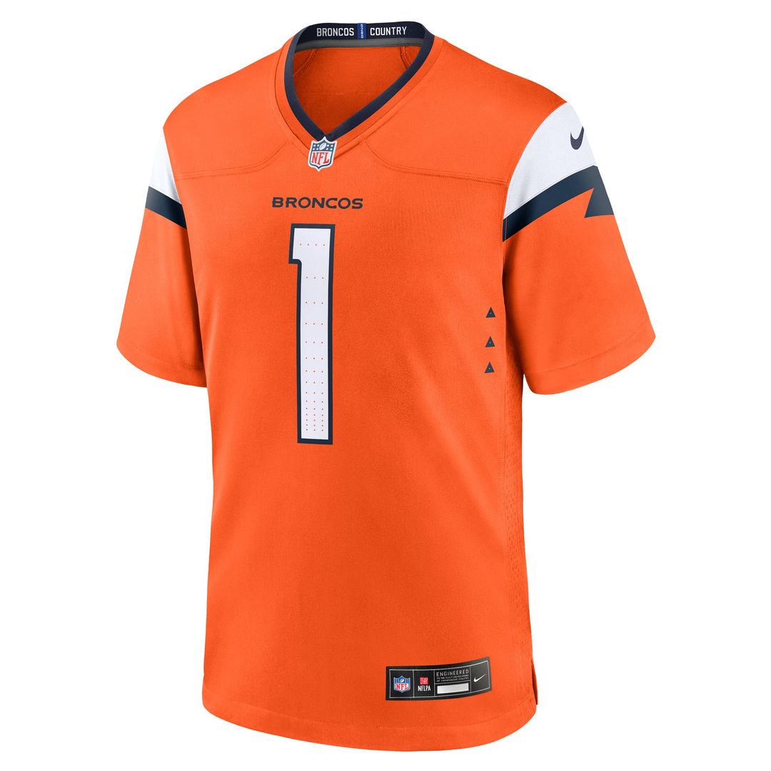 Denver Broncos Number 1 Groom Nike Orange Game Jersey