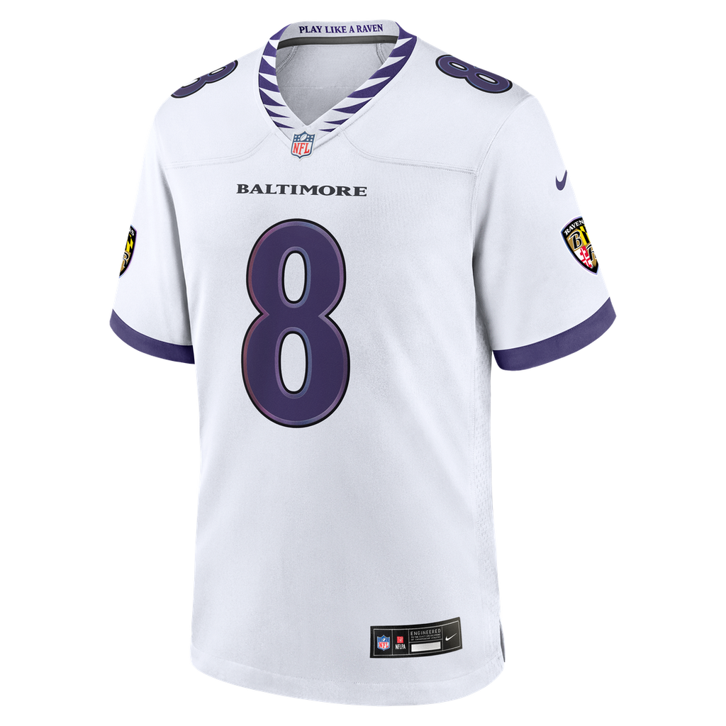 Baltimore Ravens Lamar Jackson Nike White Game Jersey