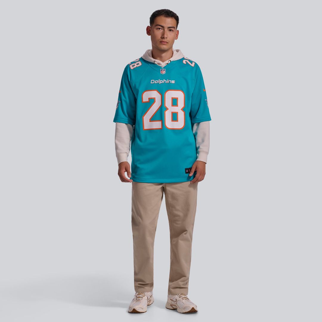 Miami Dolphins De'Von Achane Nike Aqua Player Game Jersey