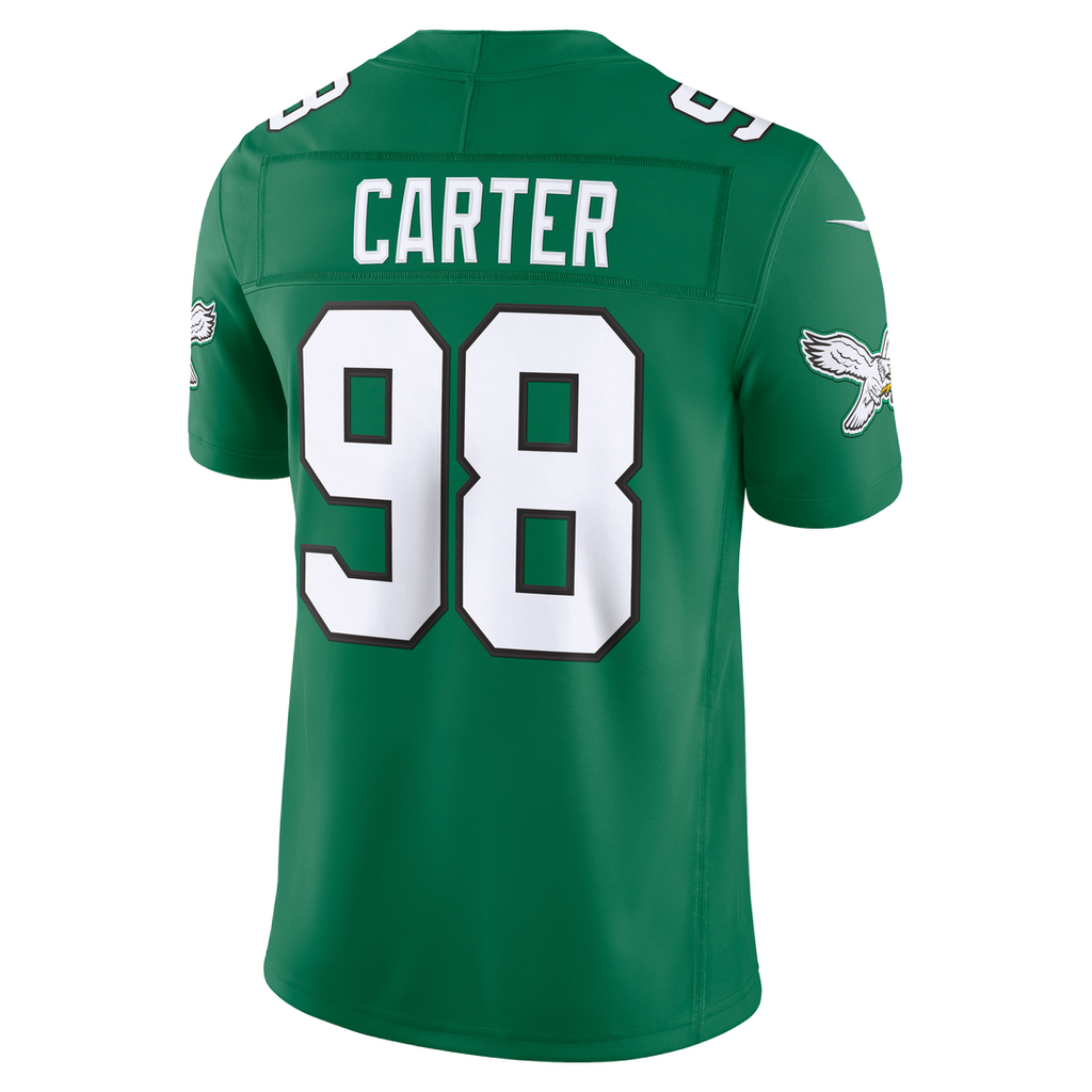 Philadelphia Eagles Jalen Carter Nike Midnight Green Team Vapor F.U.S.E. Stitched Limited Jersey
