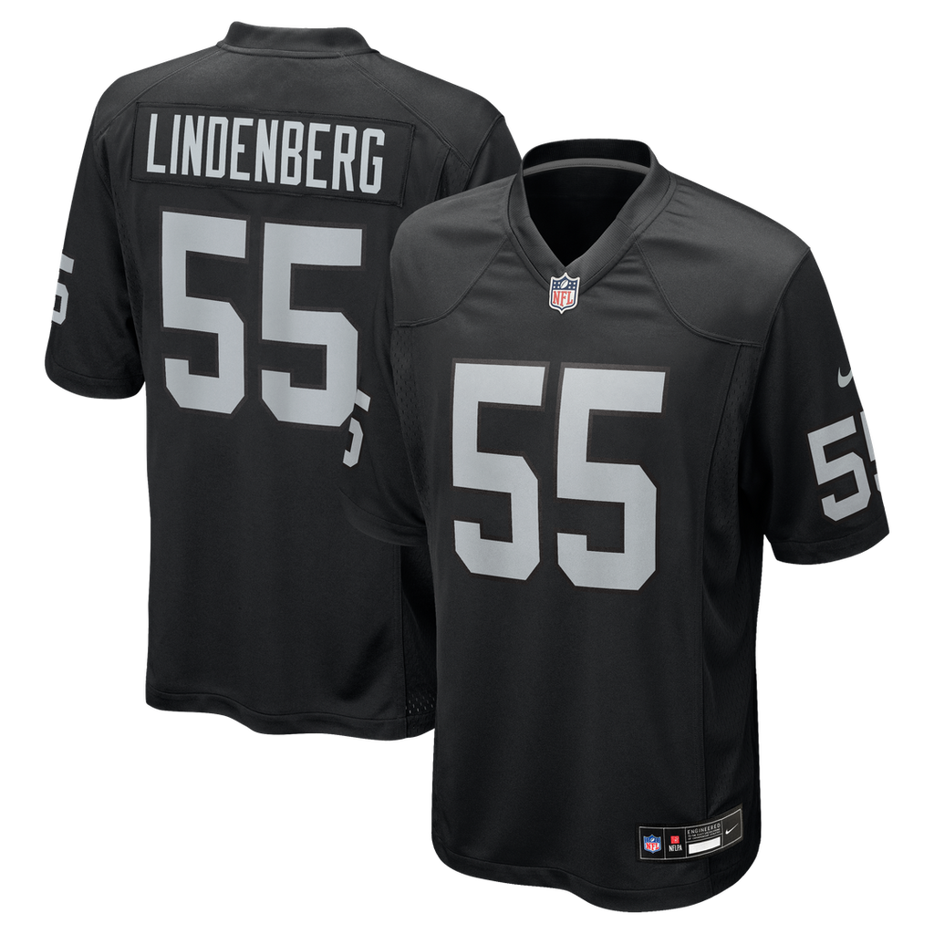 Las Vegas Raiders Cody Lindenberg Nike Black Team Game Jersey