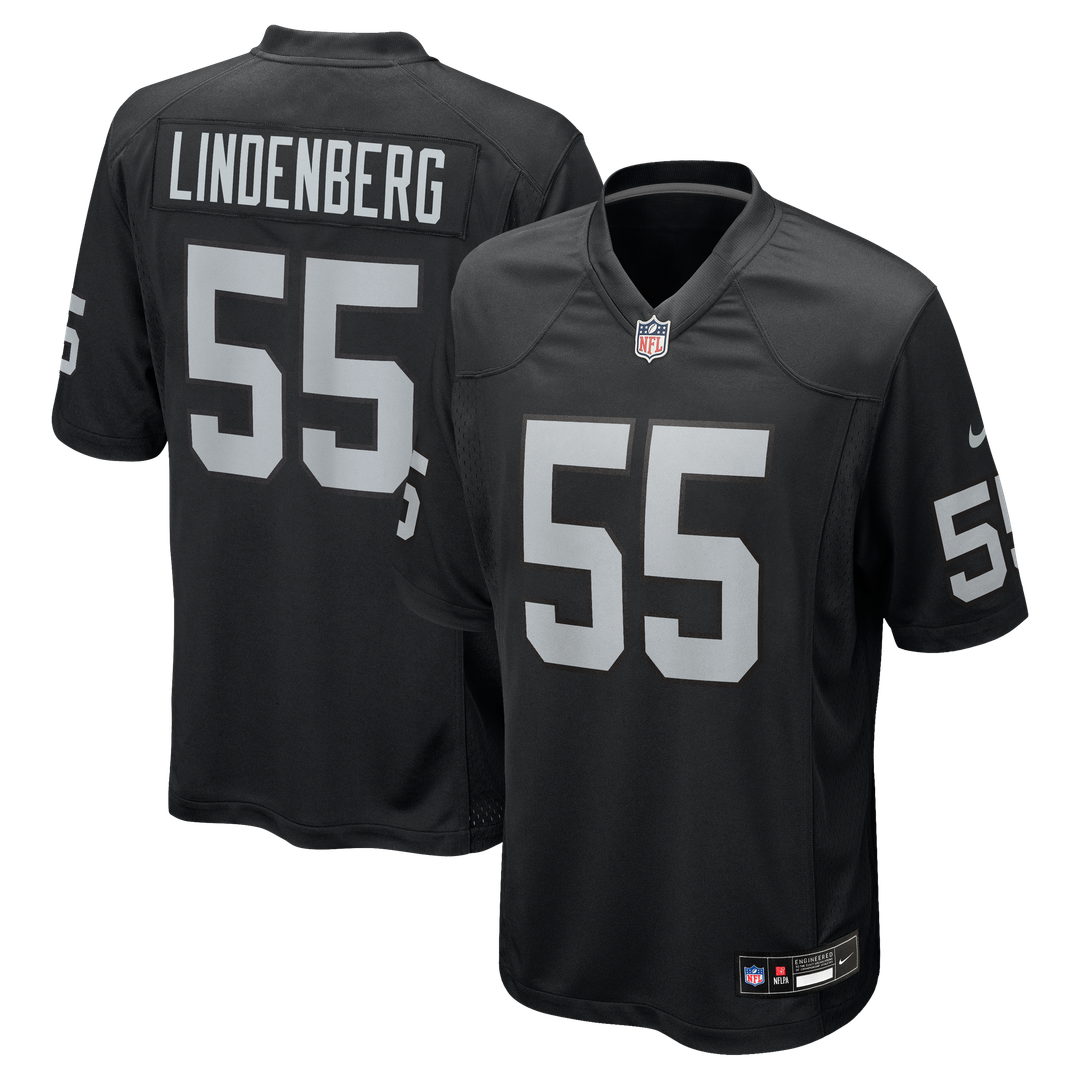 Las Vegas Raiders Cody Lindenberg Nike Black Team Game Jersey