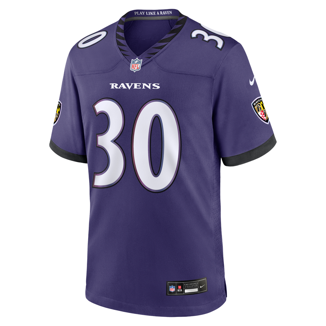 Baltimore Ravens Ryan Eckley Nike Purple Team Game Jersey