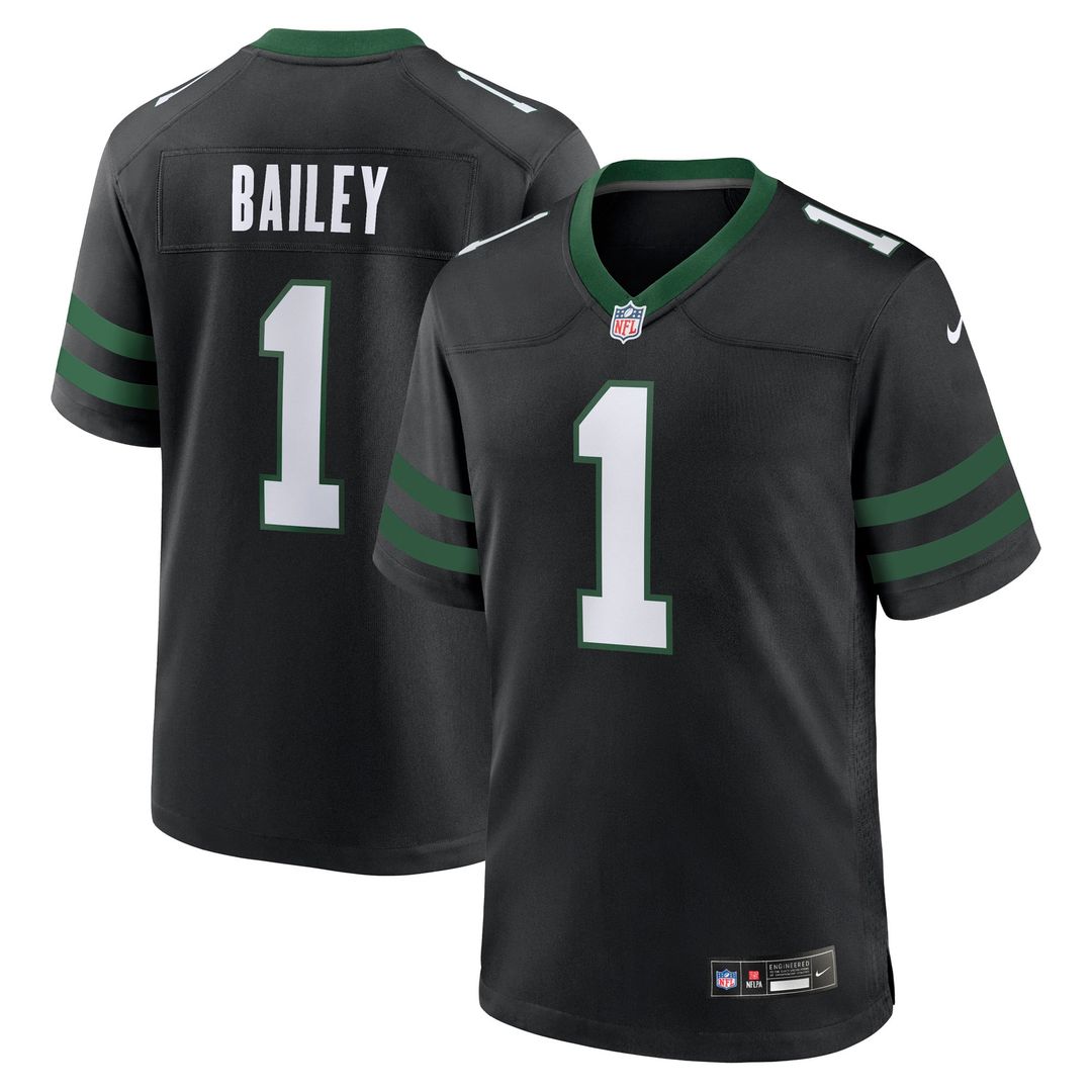 New York Jets David Bailey Nike Legacy Black Alternate Game Player Jersey
