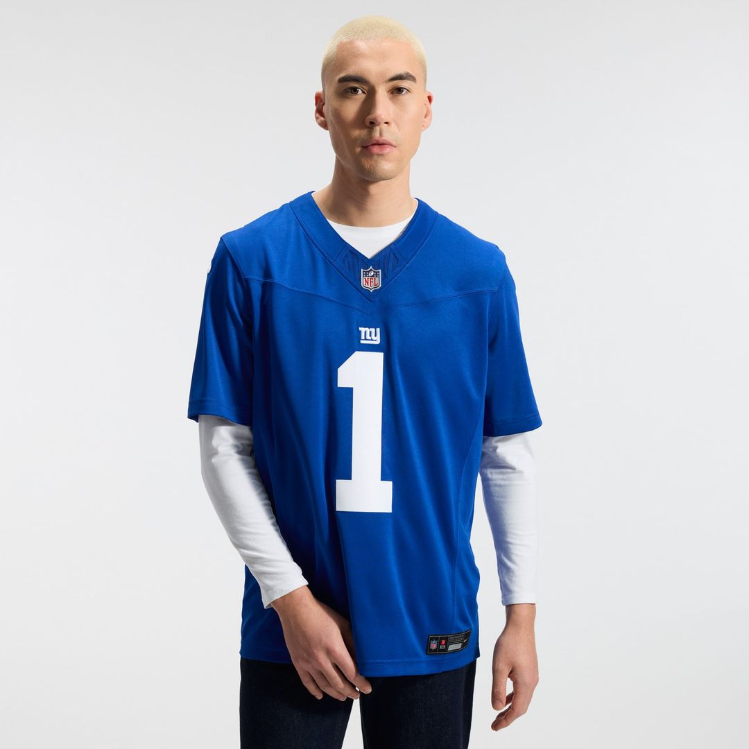 New York Giants Malik Nabers Nike Royal Team Vapor F.U.S.E. Stitched Limited Jersey