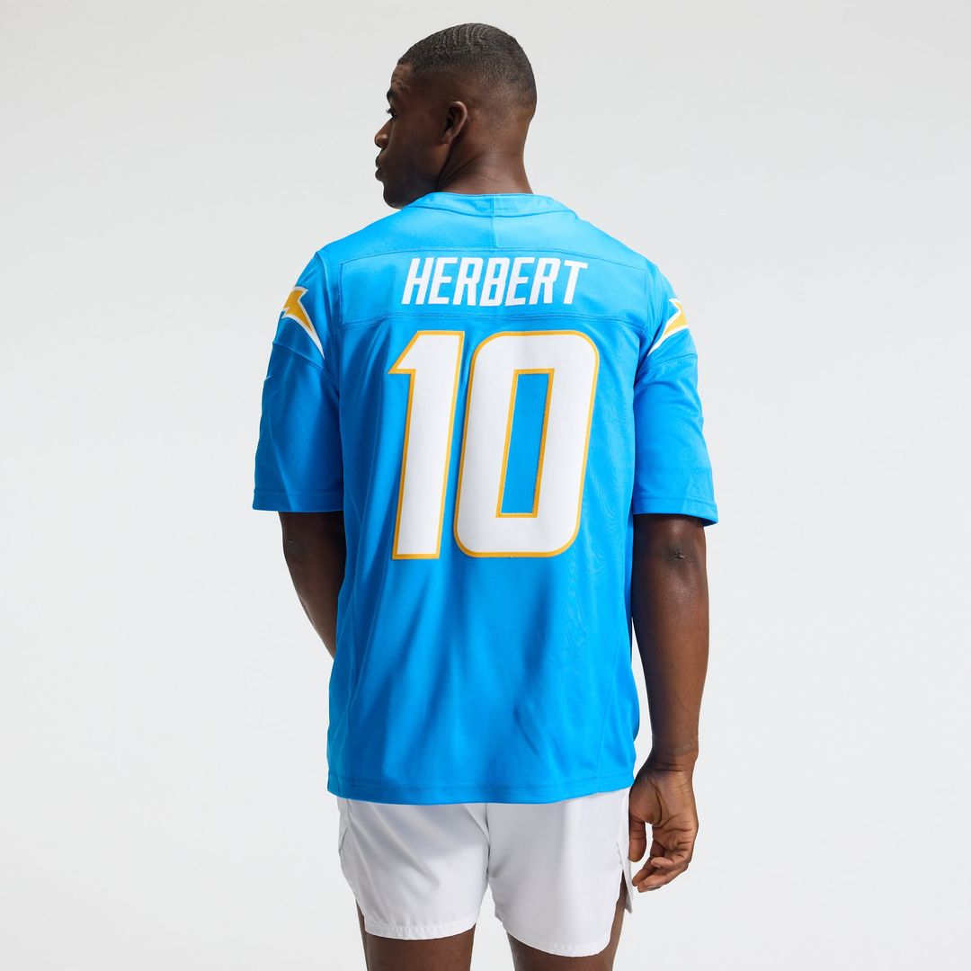 Los Angeles Chargers Justin Herbert Nike Powder Blue Team Vapor F.U.S.E. Stitched Limited Jersey