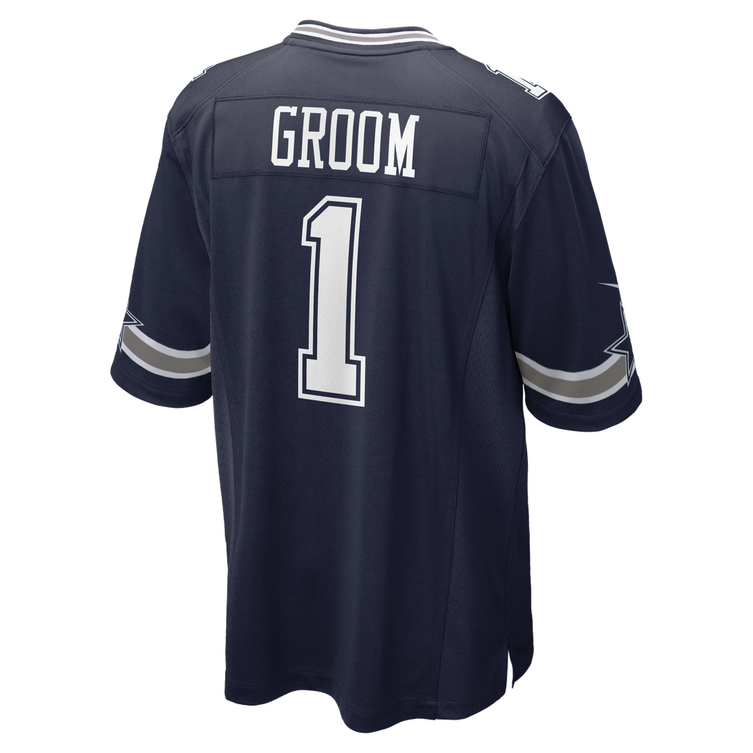 Dallas Cowboys Number 1 Groom Nike Navy Game Jersey