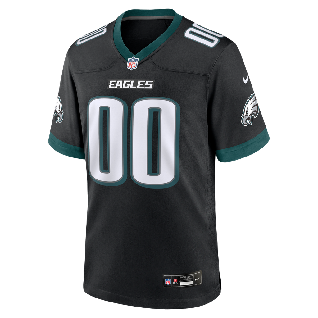 Philadelphia Eagles Nike Black Alternate Custom Game Jersey