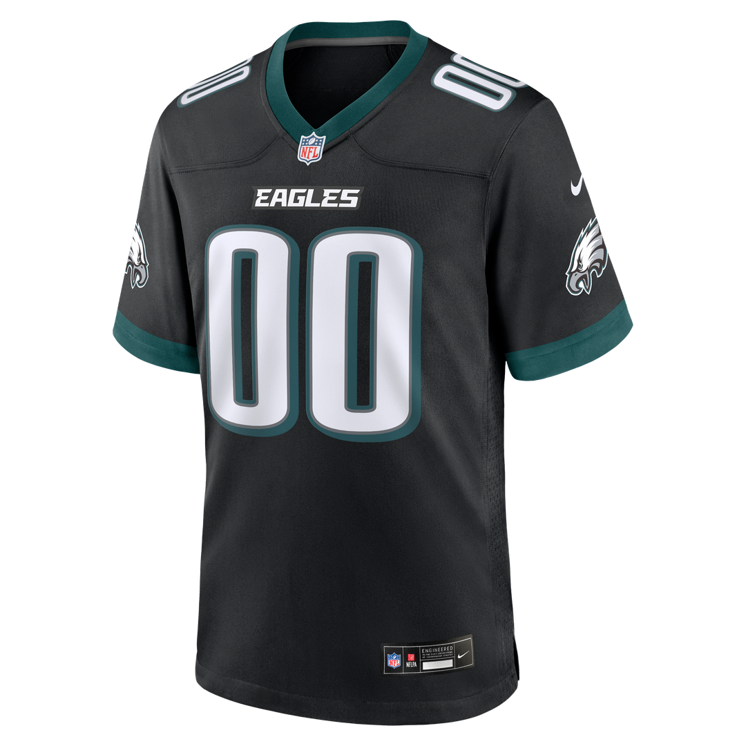 Philadelphia Eagles Nike Black Alternate Custom Game Jersey