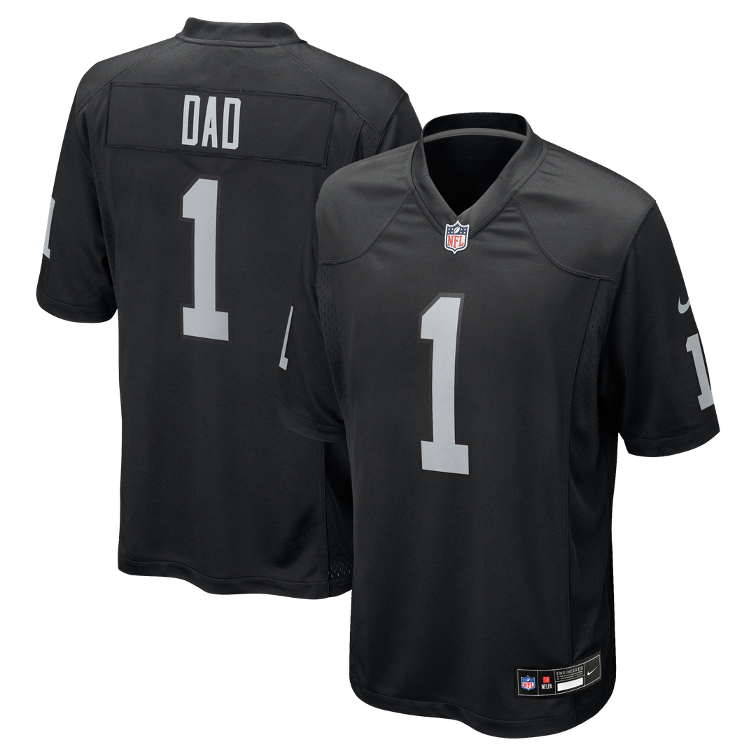 Las Vegas Raiders Number 1 Dad Nike Black Game Jersey