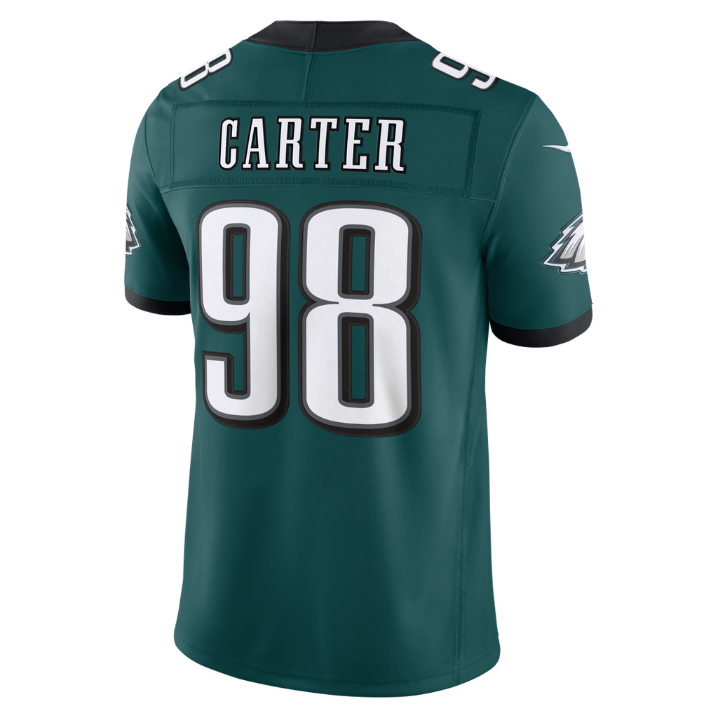 Philadelphia Eagles Jalen Carter Nike Midnight Green Team Vapor F.U.S.E. Stitched Limited Jersey