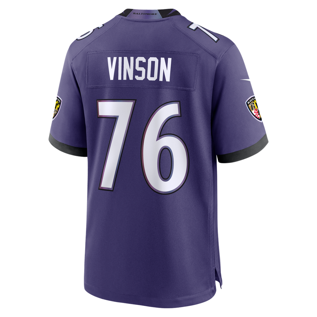 Baltimore Ravens Carson Vinson Nike Purple Team Game Jersey