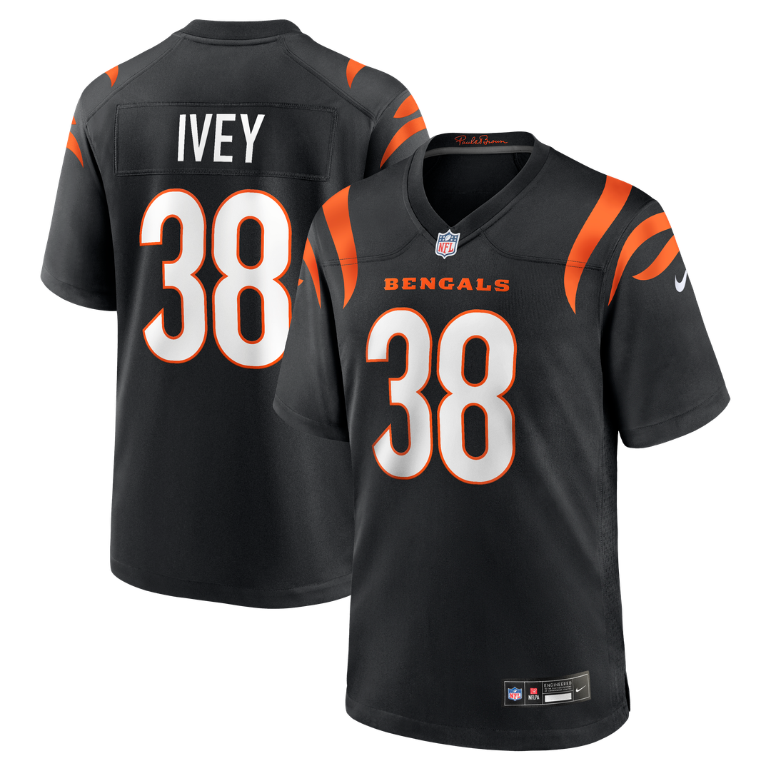 Cincinnati Bengals DJ Ivey Nike Black Team Game Jersey
