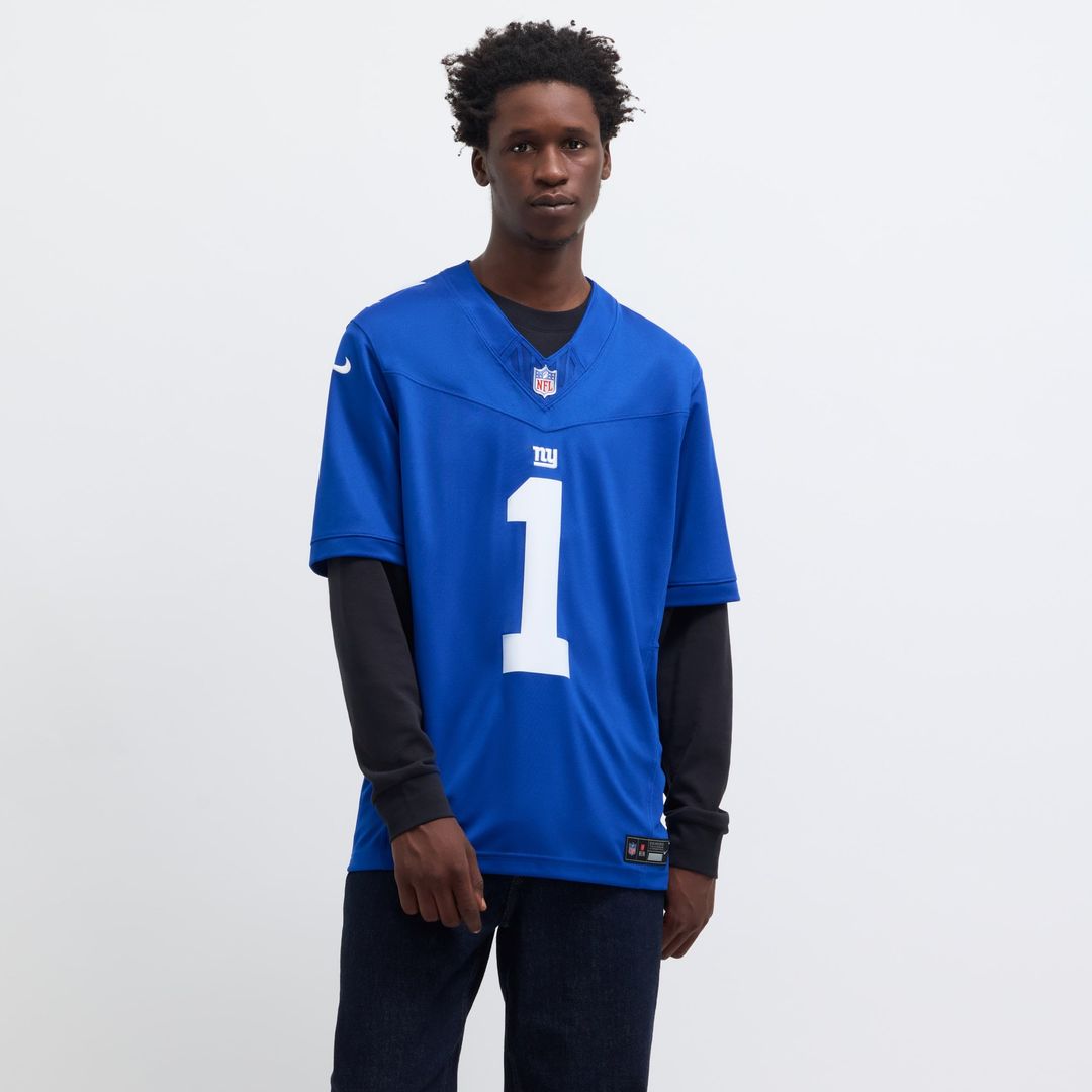 New York Giants Malik Nabers Nike Royal Vapor F.U.S.E. Limited Jersey