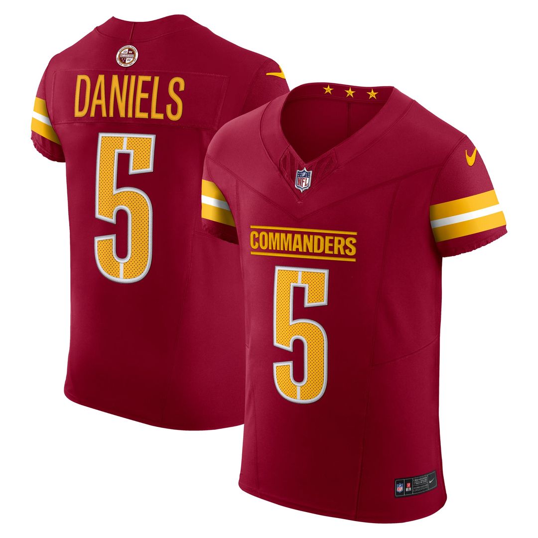 Washington Commanders Jayden Daniels Nike Black Alternate Vapor F.U.S.E. Elite Jersey
