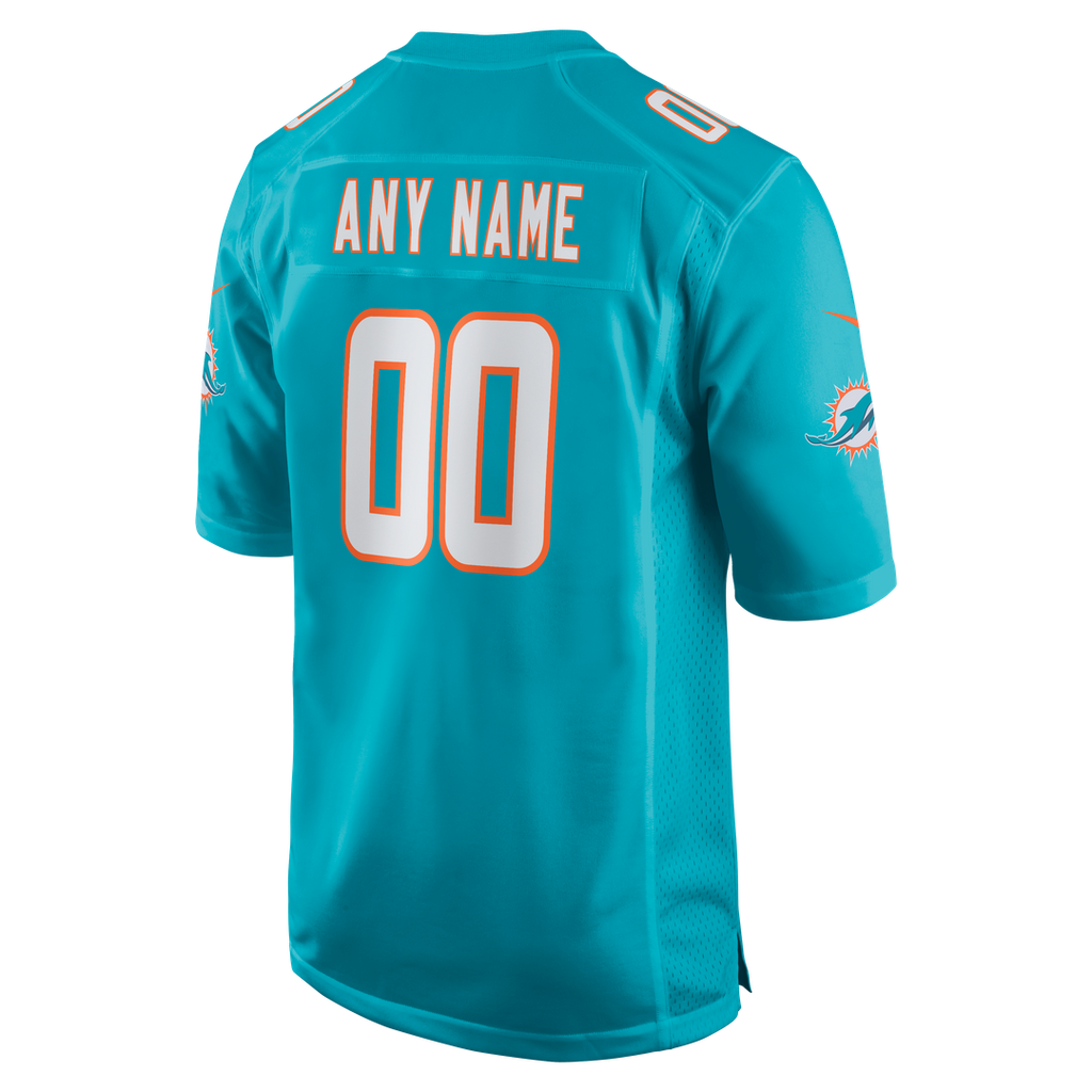 Miami Dolphins Nike Aqua Custom Game Jersey