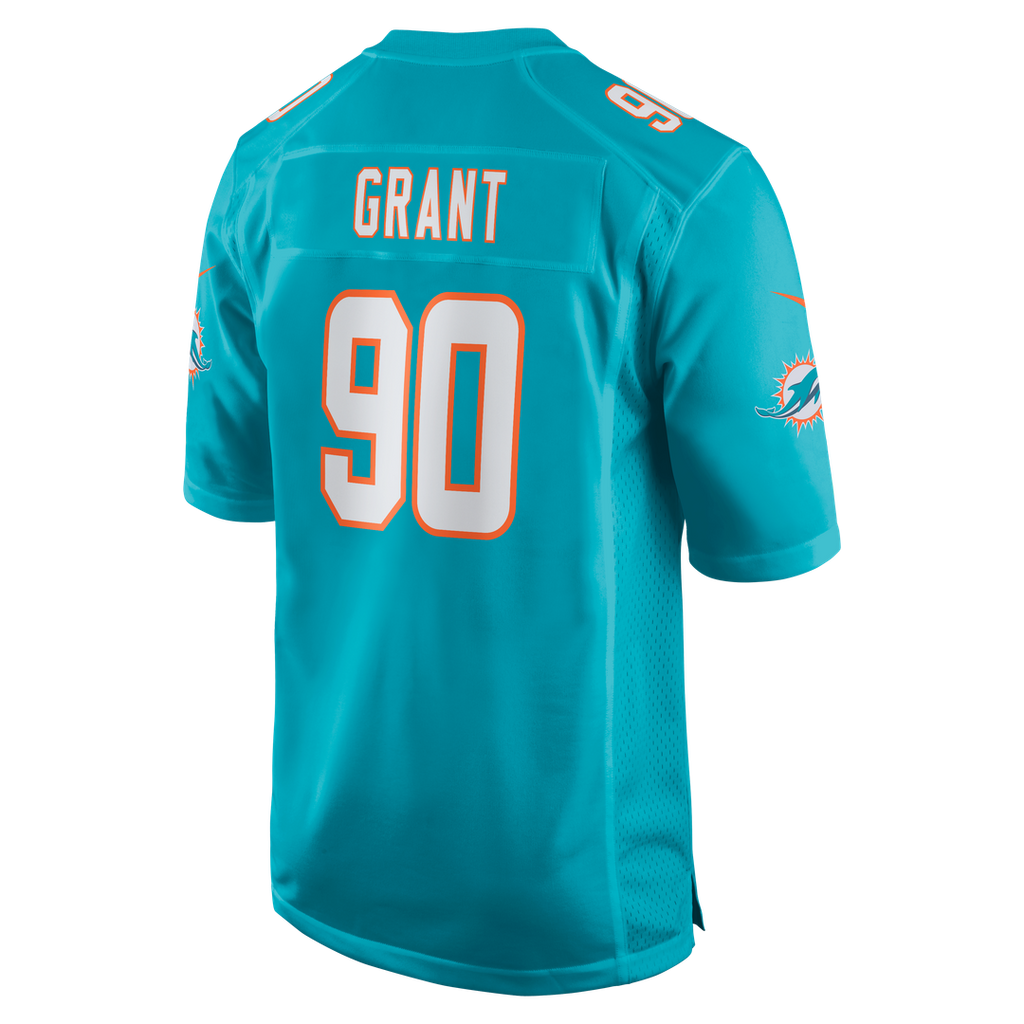 Miami Dolphins Kenneth Grant Nike Aqua Team Game Jersey