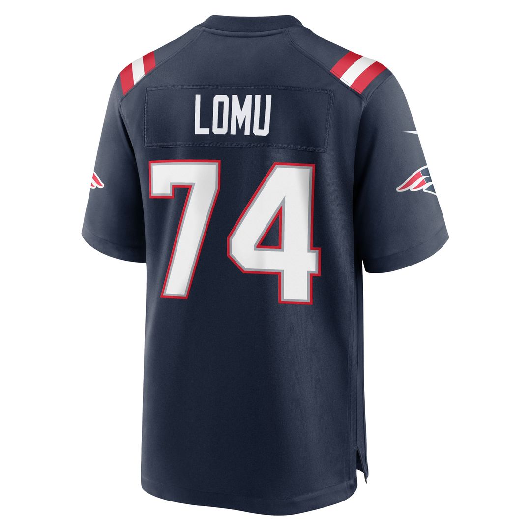 New England Patriots Caleb Lomu Nike Navy Team Game Jersey
