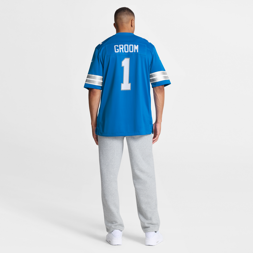 Detroit Lions Number 1 Groom Nike Blue Game Jersey