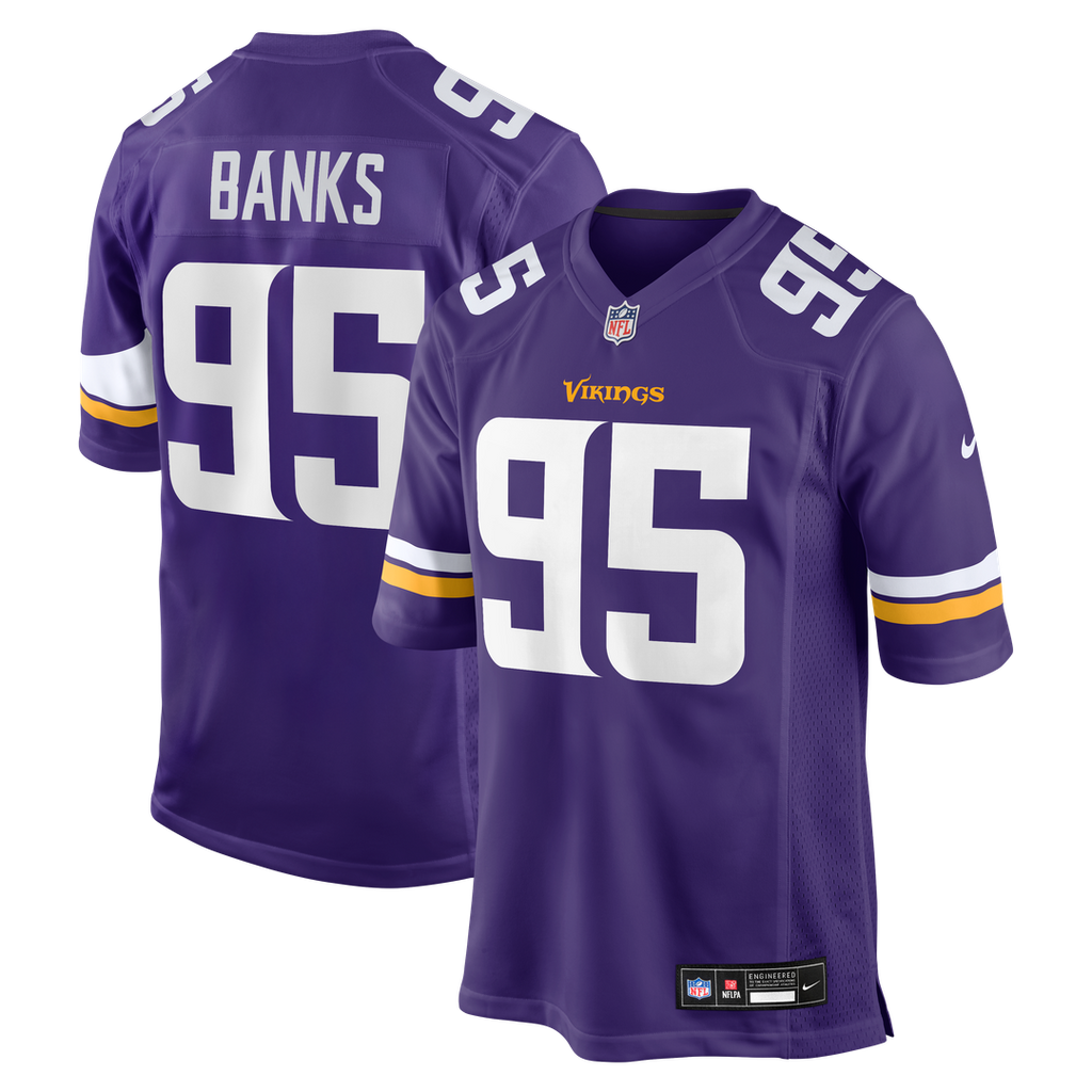 Minnesota Vikings Caleb Banks Nike Purple Team Game Jersey
