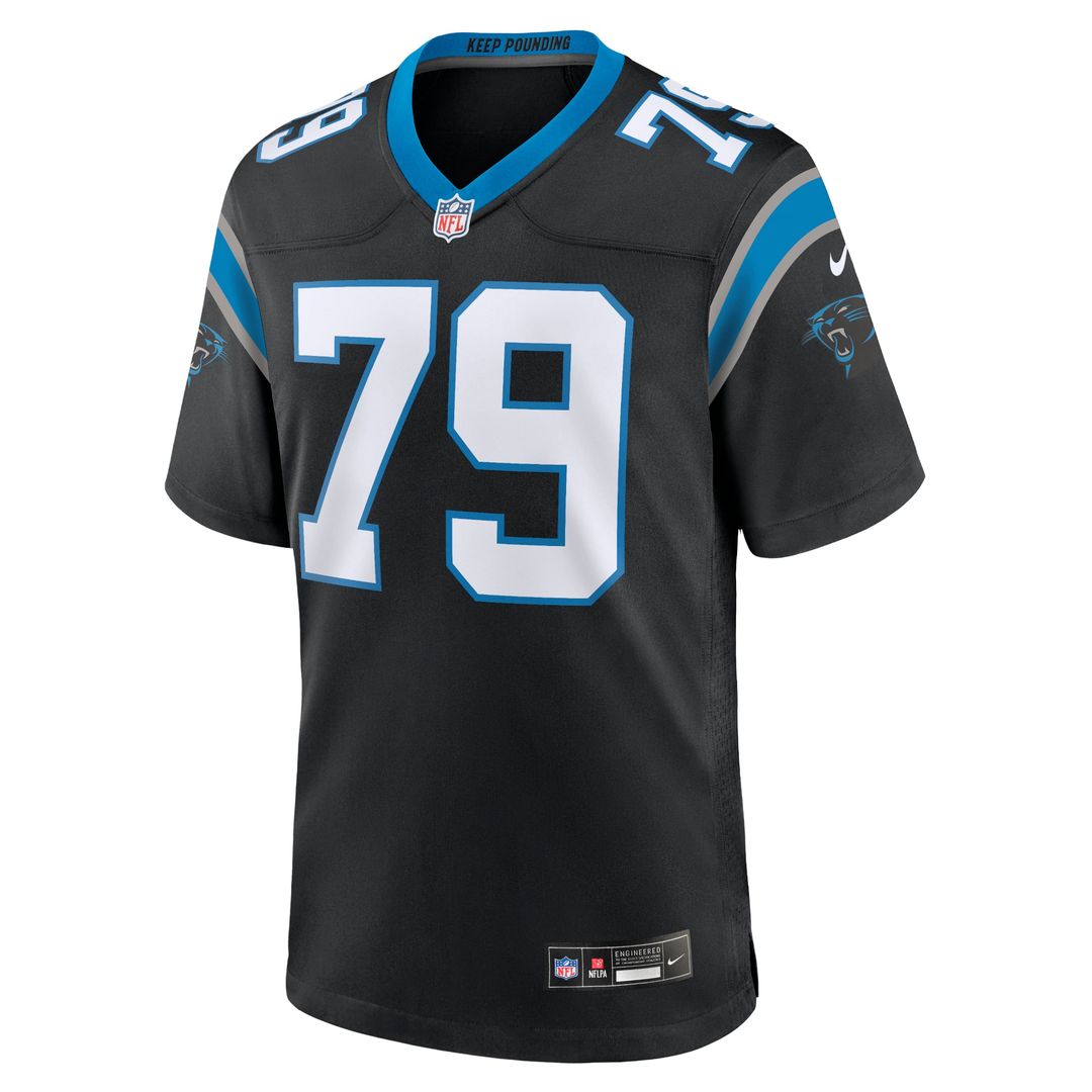 Carolina Panthers Ikem Ekwonu Nike Black Game Jersey
