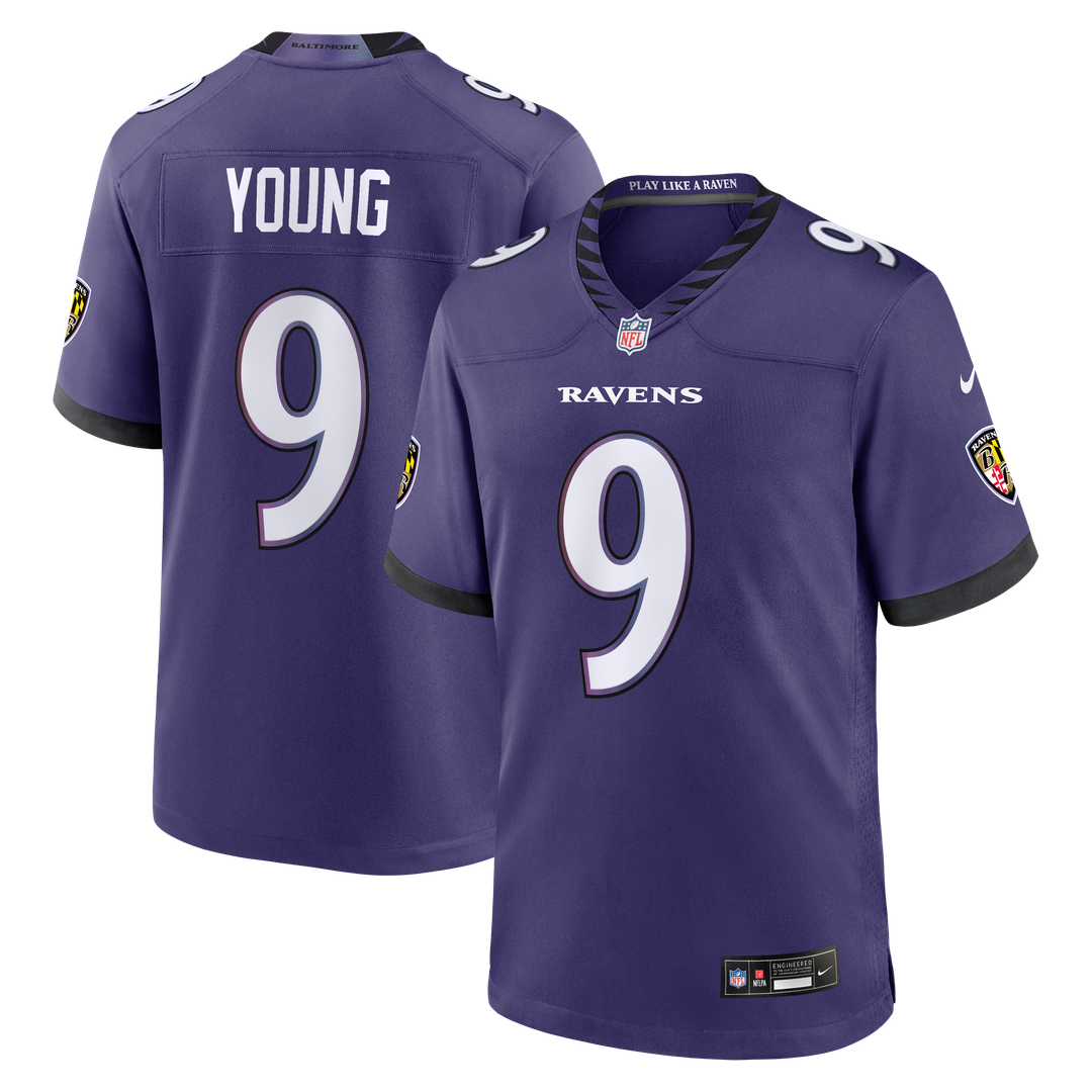 Baltimore Ravens Zion Young Nike Purple Team Game Jersey