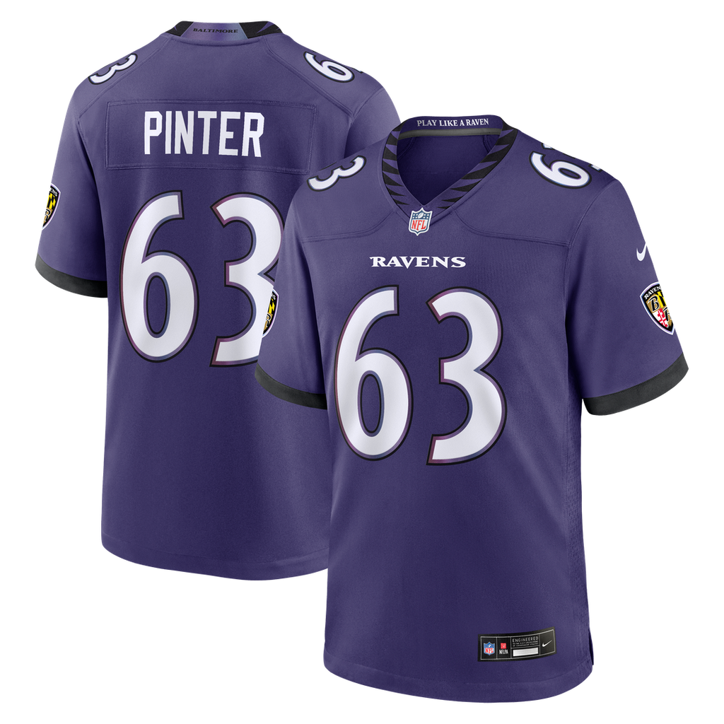 Baltimore Ravens Danny Pinter Nike Purple Team Game Jersey